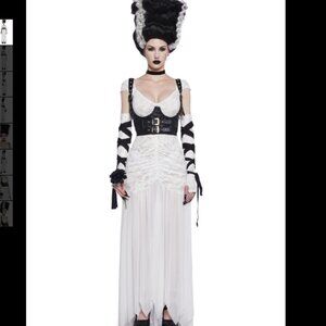 Reanimated Bride Premium Costume And Wig Set